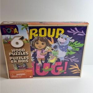 Nickelodeon Dora Wood Puzzle Set - Purple and Pink